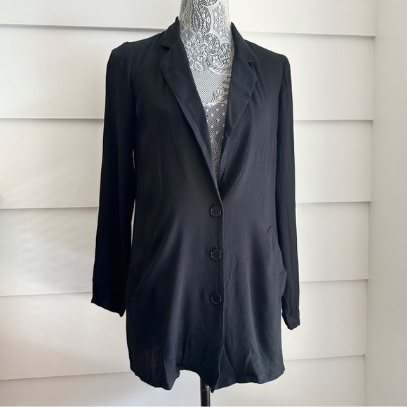 Reformation Relaxed Black Blazer Rayon Blend size 0 - Picture 9 of 9